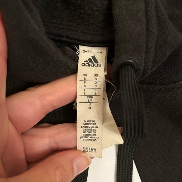 Classic black Adidas hoodie with large logo on the front men’s size medium - Picture 2 of 4